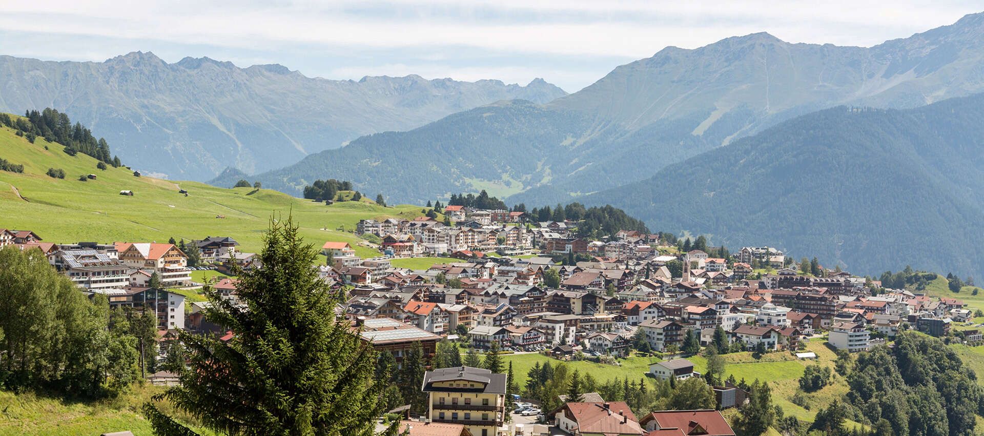 View of Serfaus in summer