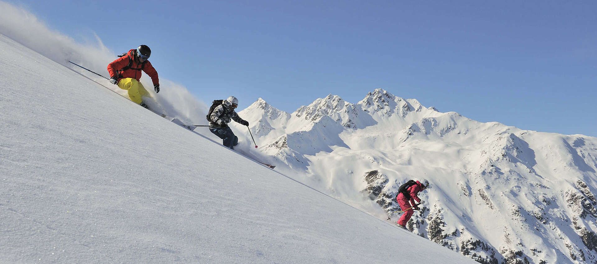 Skifahrer in Serfaus Fiss Ladis